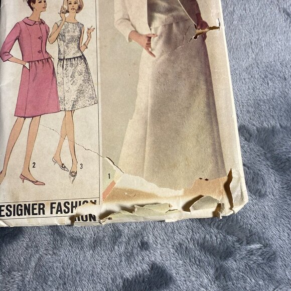 Simplicity 6217 Sewing Pattern, 1965 2 Pc Dress, Jacket Size 14 Cut - Picture 2 of 4